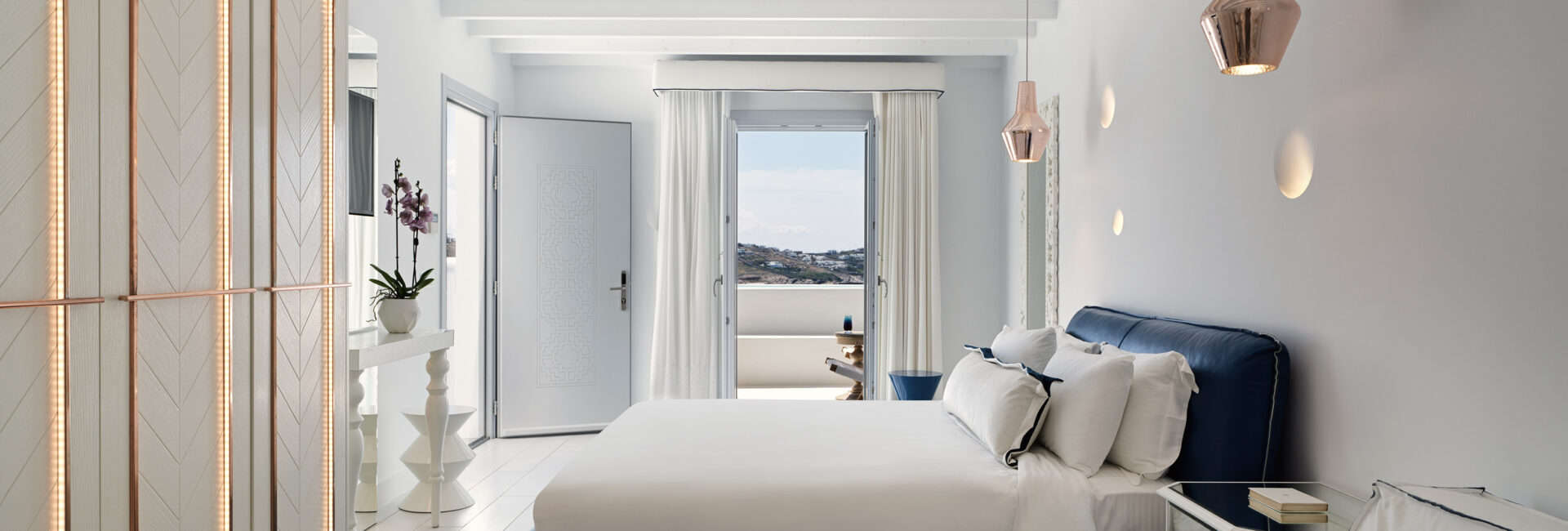 Katikies Mykonos - Junior Suite with Open Air Jetted Tub and Sea View