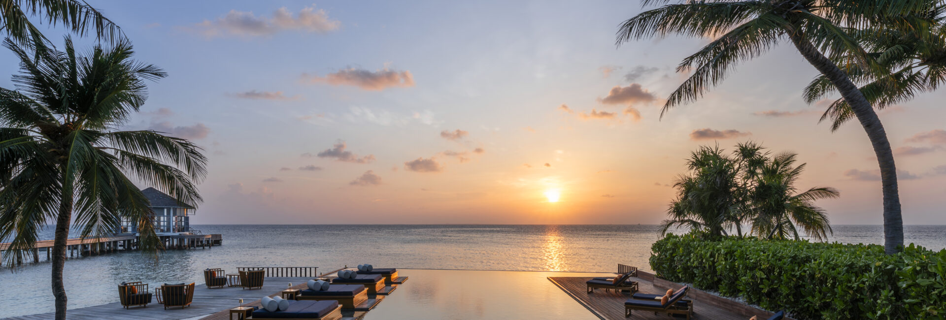 Halcyon Maldives - Main Pool Sunset