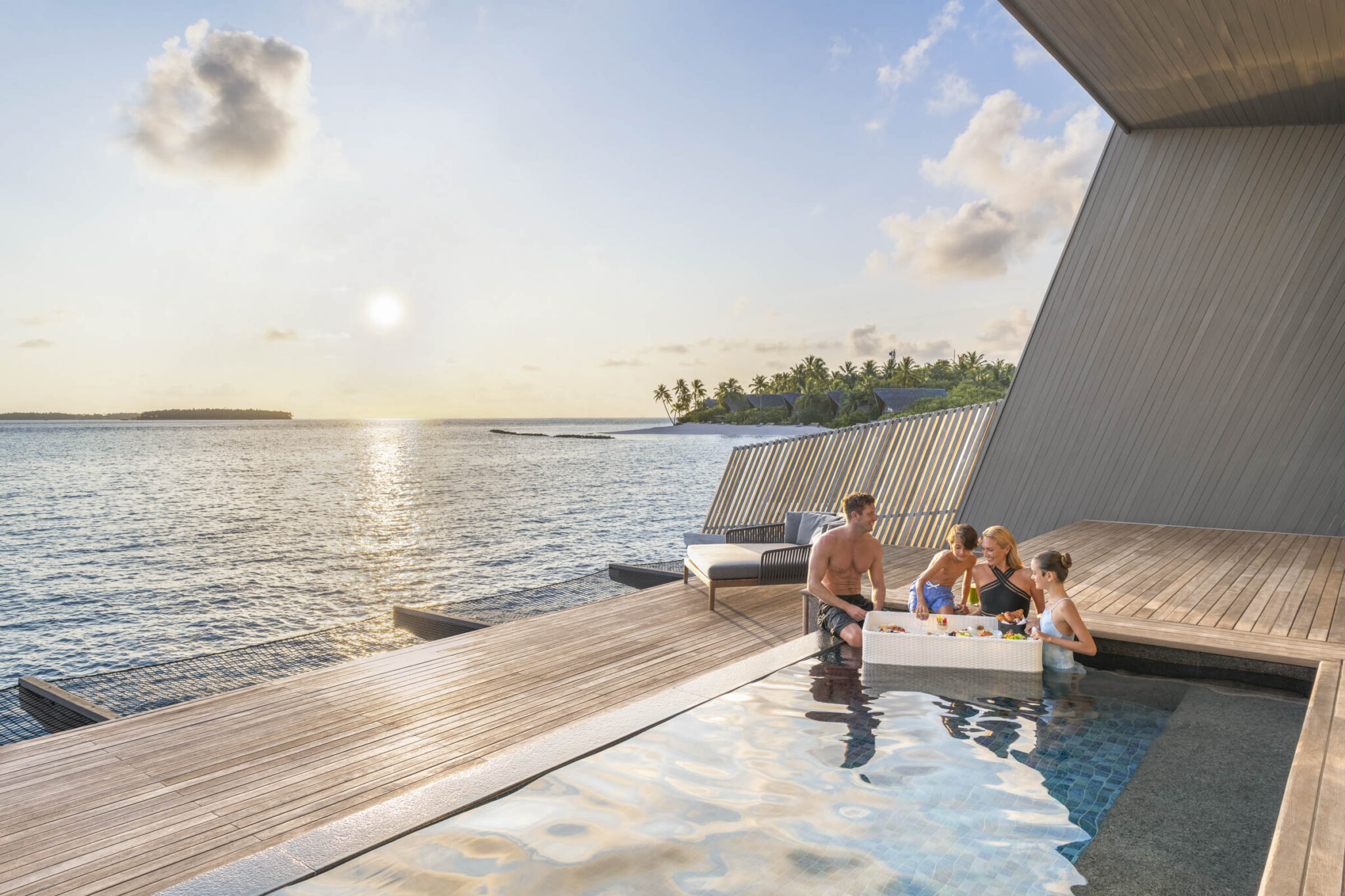 St. Regis Maledives_Floating Breakfast In-Villa - Caucasian Family_05 (1)